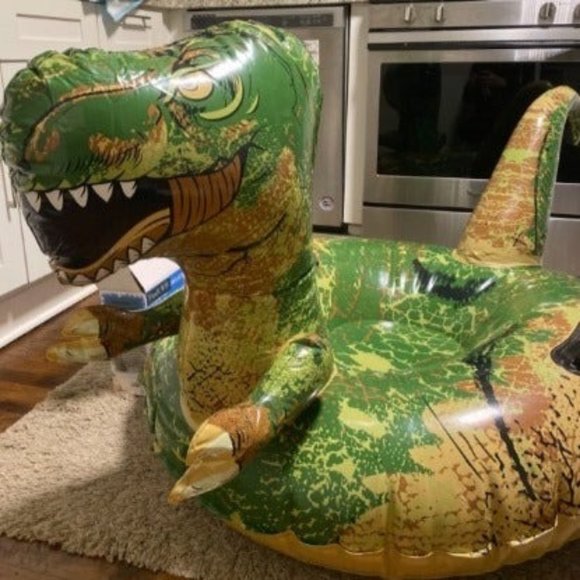 Dinosaur Snow Tube, 64.9 inch Inflatable Snow Sled with Handles - Picture 1 of 2